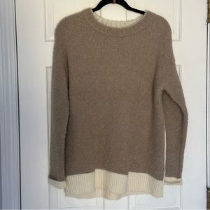 Womens Sweater Soft surroundings used VGC wool mix fuzzy texture color block
